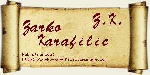 Žarko Karafilić vizit kartica